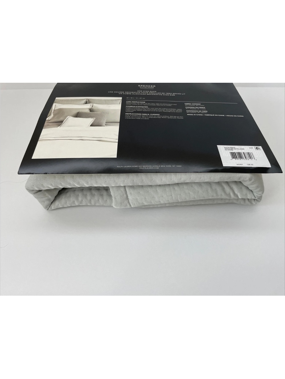 Lauren Ralph Lauren King Sham Sage Spencer Matelasse Textured NEW - Picture 4 of 7